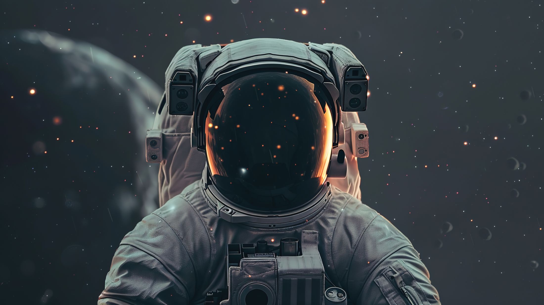 Astronauta iluminado por el sol en el espacio, sección de planes de gestión de YouTube de SoulFrame Creative